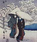 Women in the Snow at Fujisawa by Hiroshige